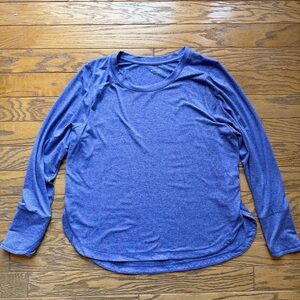 Athleta Long Sleeve Uptempo Tee in Purple Heather - Size 1X